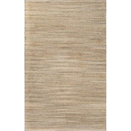 JAIPUR RUGS Naturals Solid Pattern Cotton- Jute Taupe-Gray Rug - HM13 RUG113253